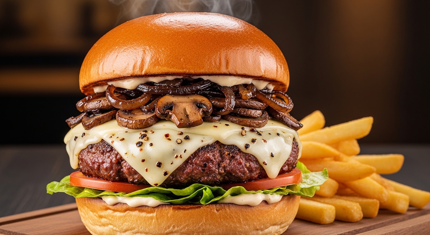 Bourbon Street Mushroom Swiss Burger Bourbon Street Mushroom Swiss Burger