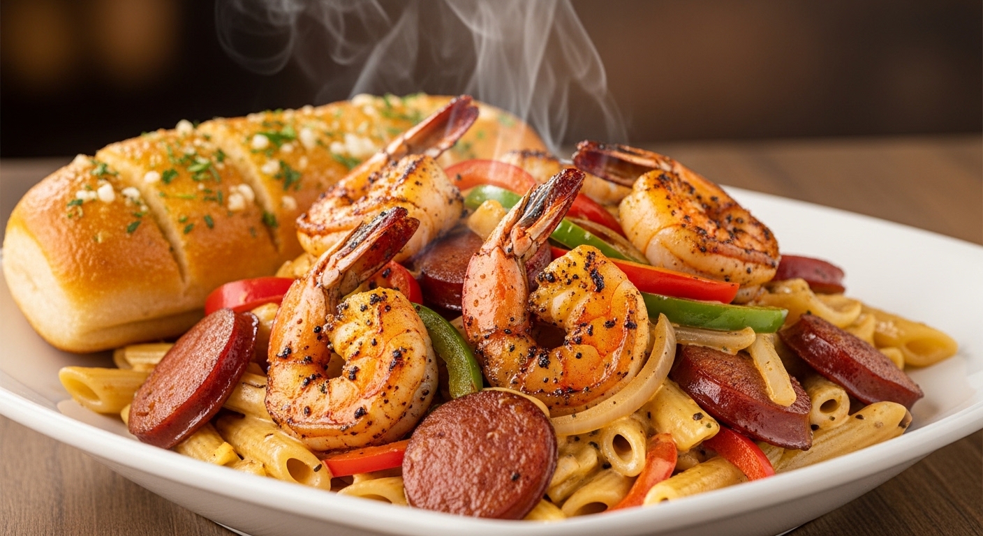 Blackened Shrimp & Andouille Sausage Penne Blackened Shrimp & Andouille Sausage Penne